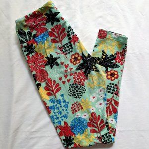 LuLaRoe Bright Primary Floral Print Leggings